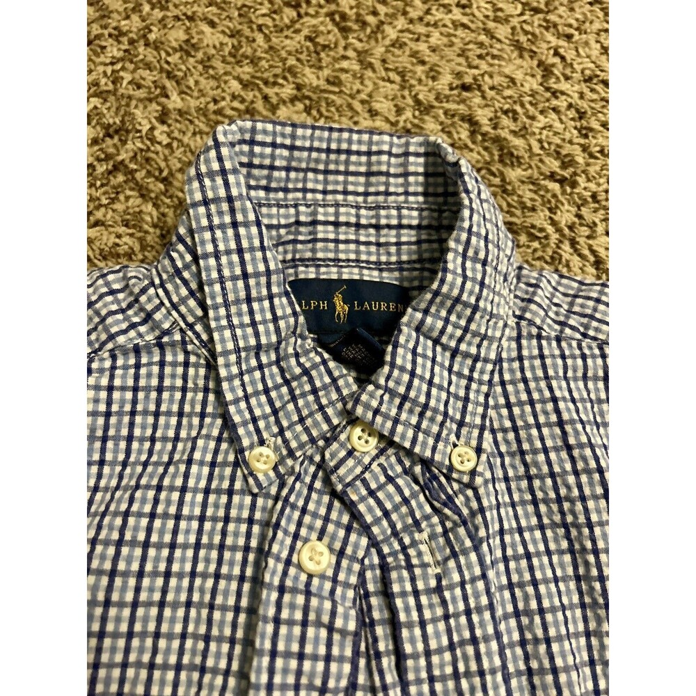 Ralph Lauren Button Down Shirt Kids Size 7 Blue